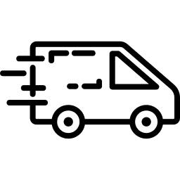 black long-distance delivery icon